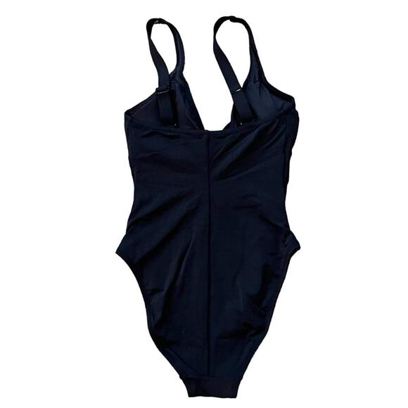 Robin Piccone Ava Plunge Neck Tie-Front One Piece Swimsuit size 4 - Picture 5 of 8